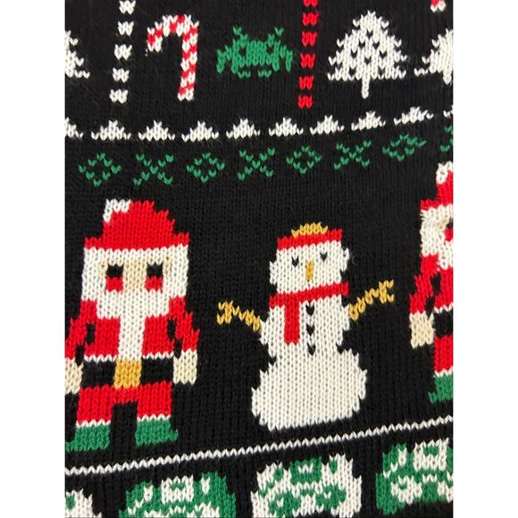 Holiday Time Kids Christmas sweater size 6/7 youth new Black with Snowmen - Picture 8 of 8